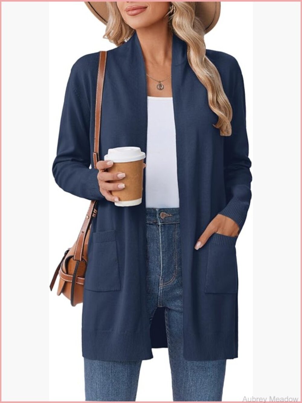 Lightweight Open Front Duster Knit Cardigan with Pockets